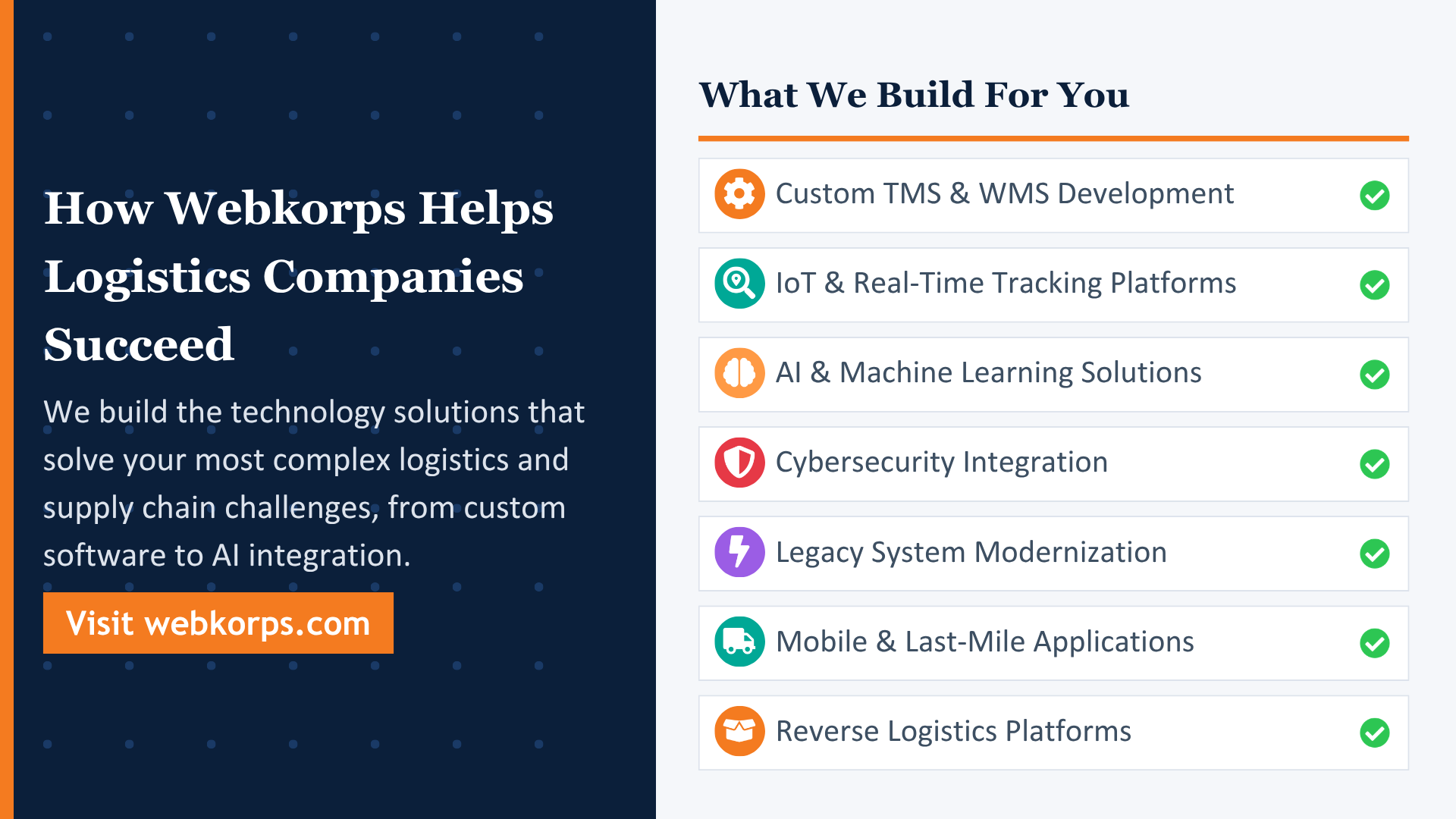How Webkorps Helps Logistics Companies Succeed